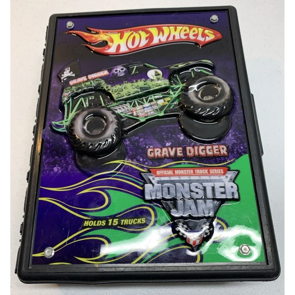 Hot Wheels Mattel 3D Monster Jam Storage Carrying Case With 13 Vehicles